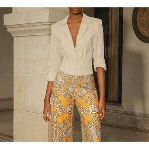 Andres Otalora NWT St. Augustin White Cropped Cotton Poplin Top Blouse 4 NEW